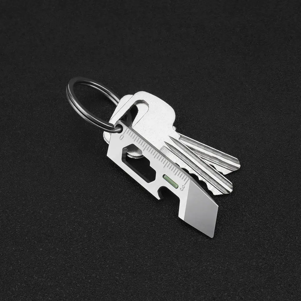 Small Titanium Alloy Crowbar Keychain Pendant EDC Multi-function Bottle Opener Tool EDC