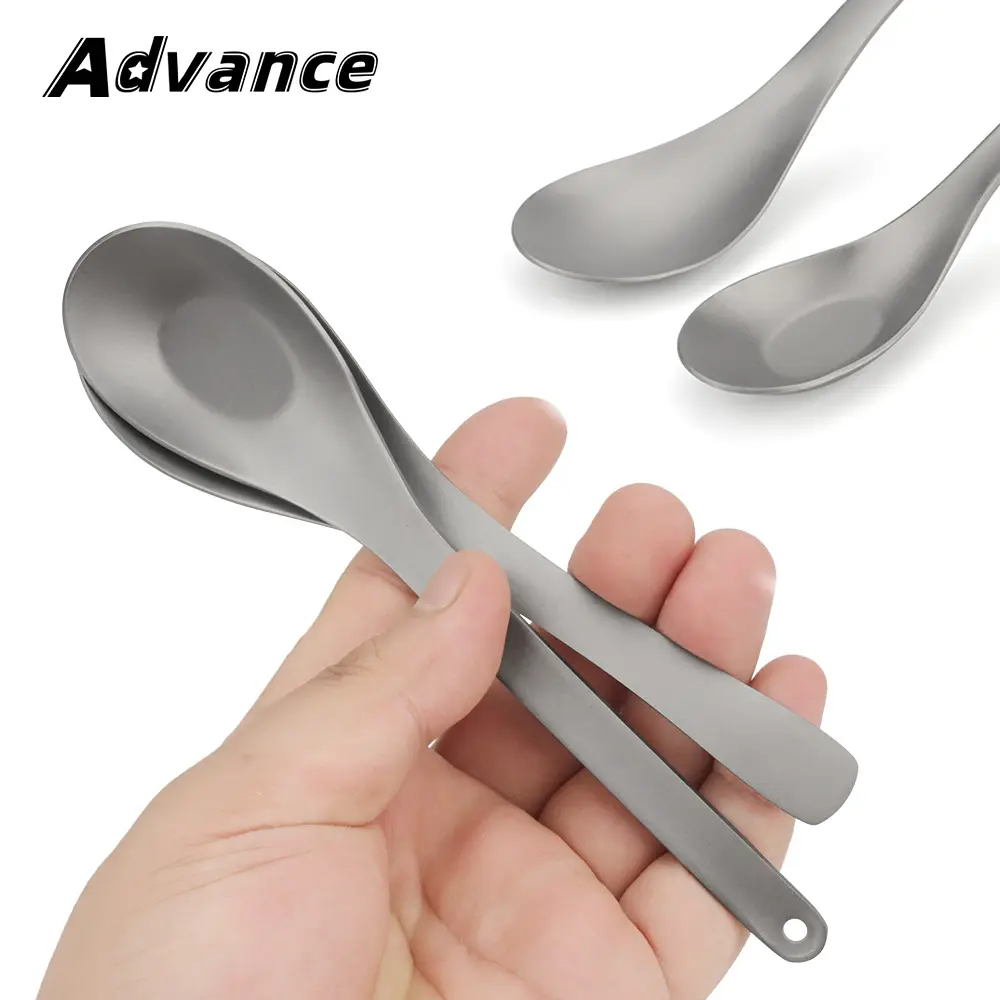 Tableware Titanium Alloy Spoon Rust-free Picnic Utensil Outdoor Camping Food Scoop
