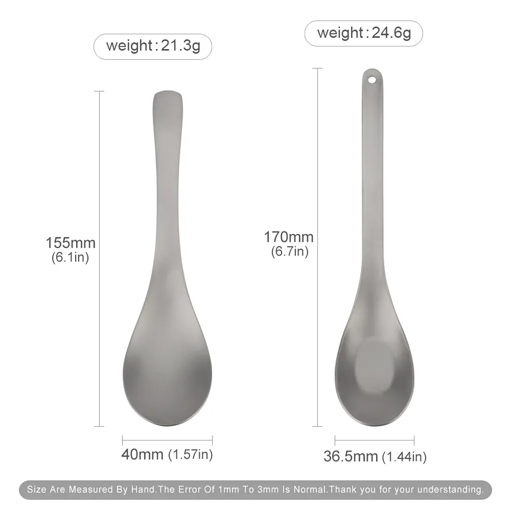 Tableware Titanium Alloy Spoon Rust-free Picnic Utensil Outdoor Camping Food Scoop