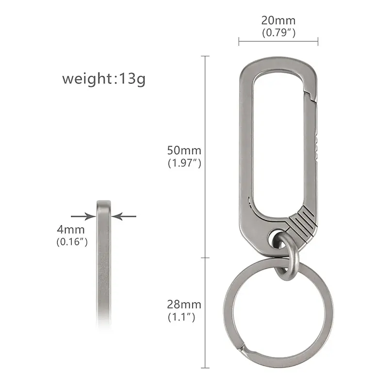 Titanium Buckle Keychain Titanium Alloy Creative Simplicity Buckles Camping Accessories Outdoor Pocket Tool