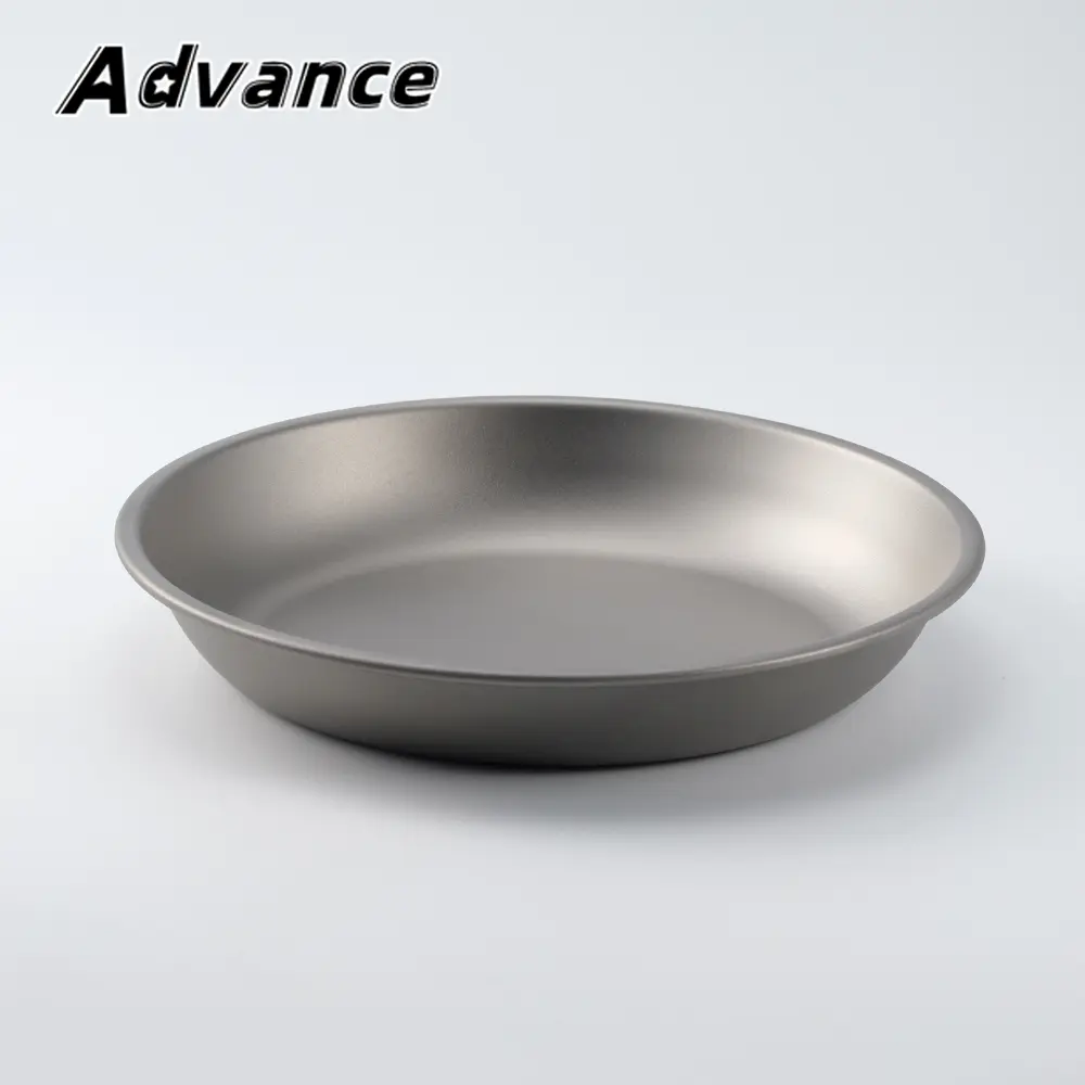 Small Titanium Dish Plate Outdoor Camping Picnic Bowl Tableware Titanium Round Plate Bowl