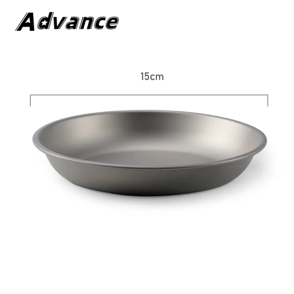 Small Titanium Dish Plate Outdoor Camping Picnic Bowl Tableware Titanium Round Plate Bowl