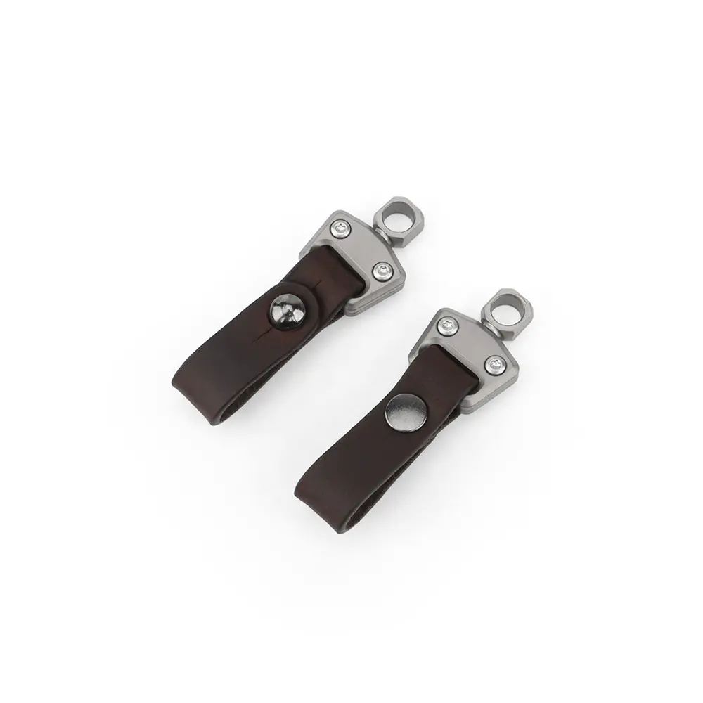 Titanium Leather Buckle Titanium Alloy Rotary Keychain Gift Outdoor Tool EDC