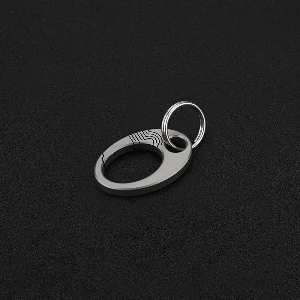 2pcs Titanium Oval Keychain Titanium Alloy Buckle Small Keyring EDC Outdoor Tool