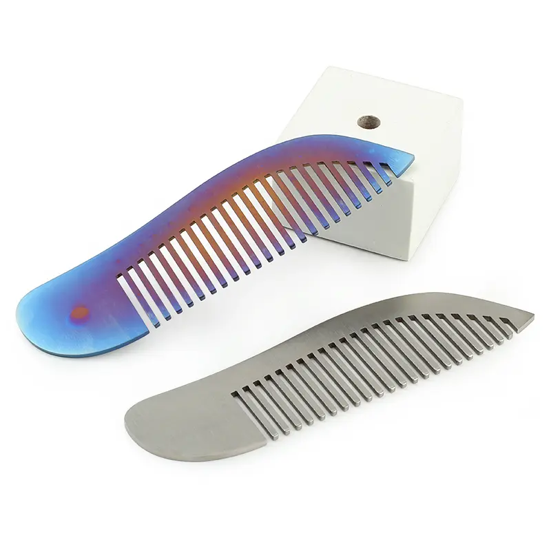 1pcs Portable Titanium Alloy Comb Does Not Rust Anti-static Titanium Comb  EDC Outdoor Accessories