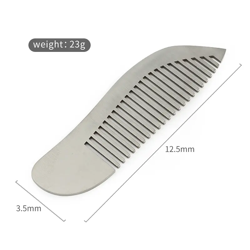 1pcs Portable Titanium Alloy Comb Does Not Rust Anti-static Titanium Comb  EDC Outdoor Accessories