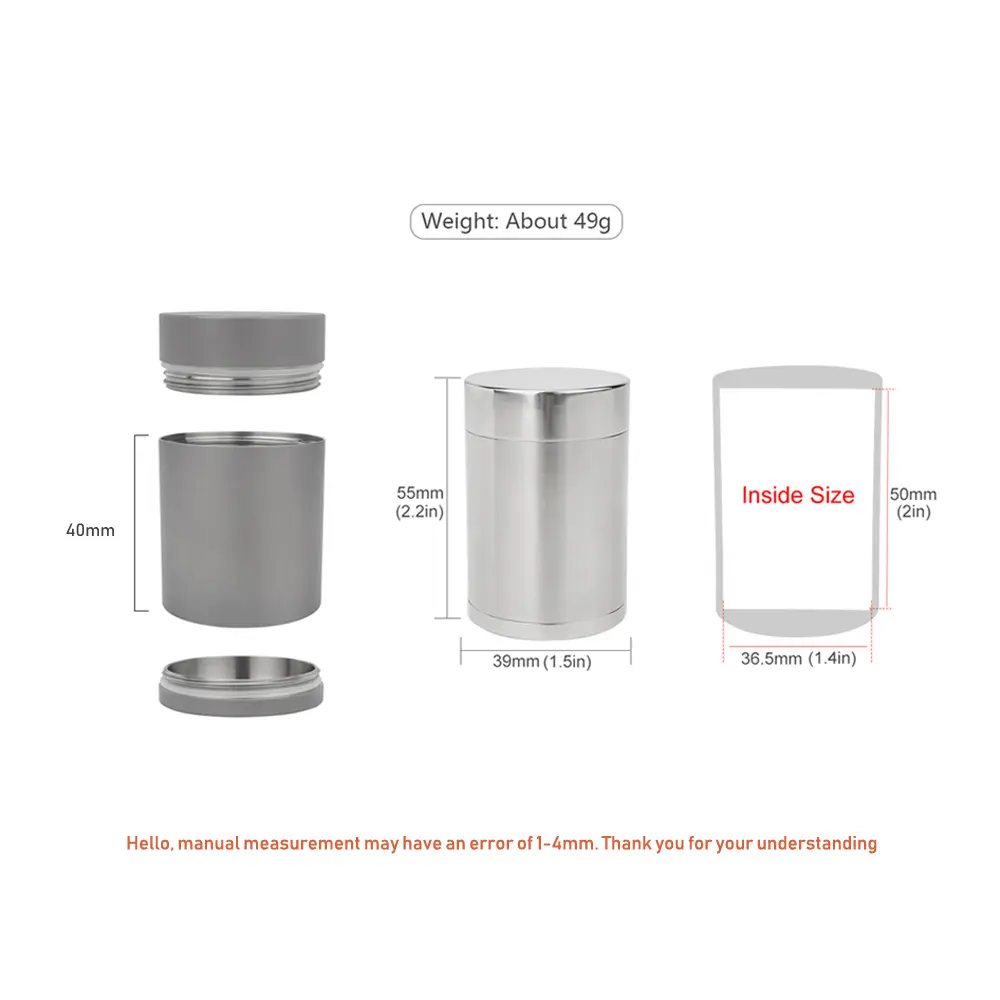 Titanium Alloy Canister Cans Portable Box Sealed Bins Storage Bottle Outdoor Camping Tool