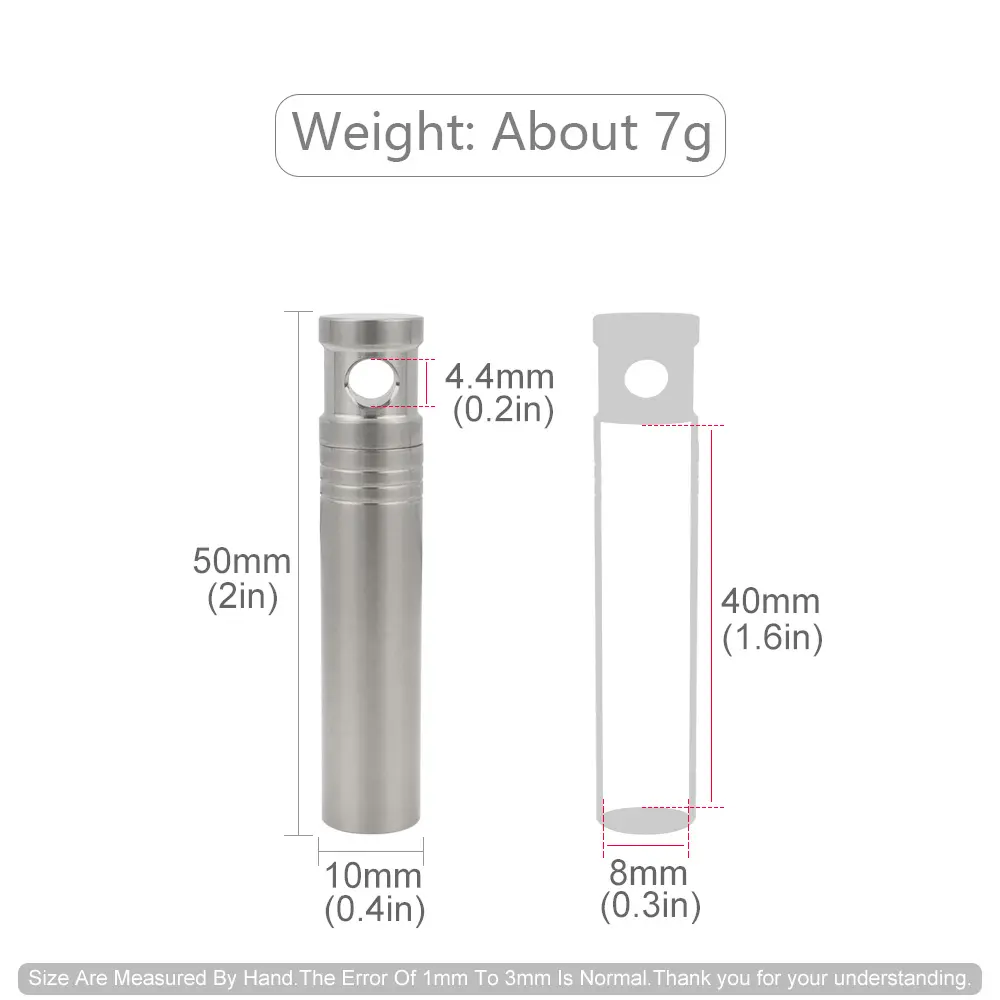1pc Titanium Alloy Storage Bottle Waterproof Canister Outdoor Tool EDC Pill Samll Bottle Keyring