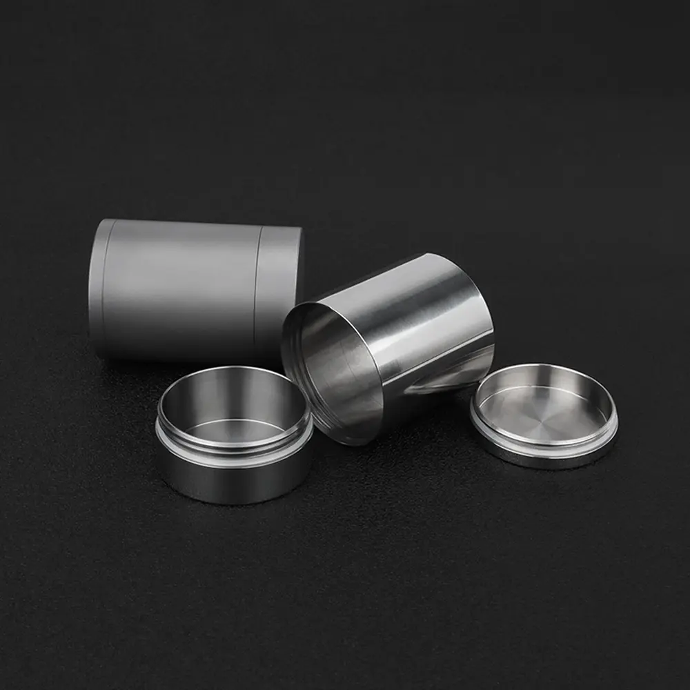 Titanium Alloy Canister Cans Portable Box Sealed Bins Storage Bottle Outdoor Camping Tool