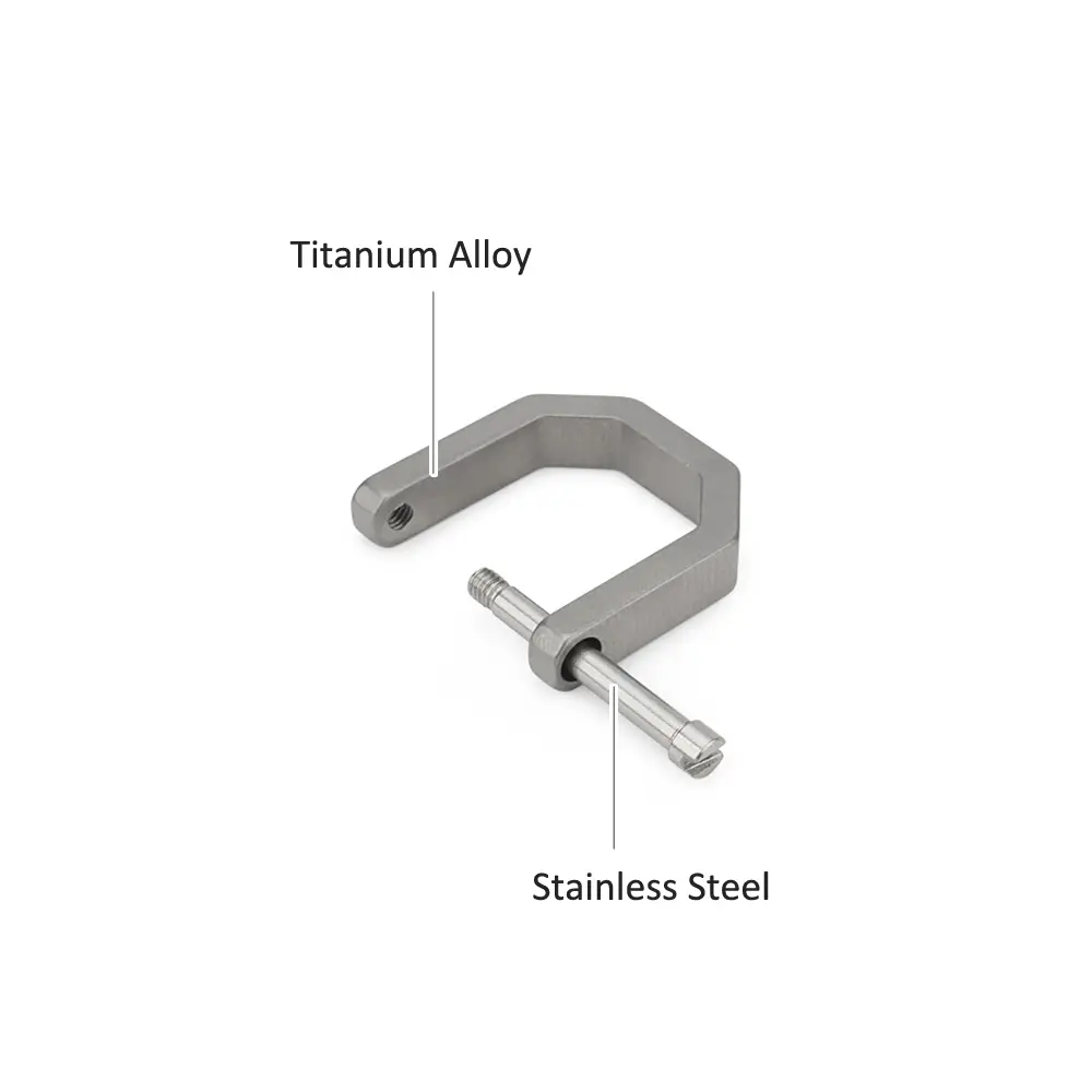 Wire Cutting Titanium Alloy D Shape Buckle Keychain Accessories Horseshoe Buckle Outdoor EDC Tool