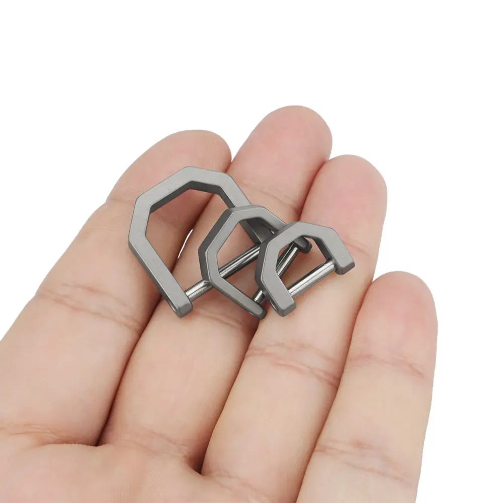 Wire Cutting Titanium Alloy D Shape Buckle Keychain Accessories Horseshoe Buckle Outdoor EDC Tool