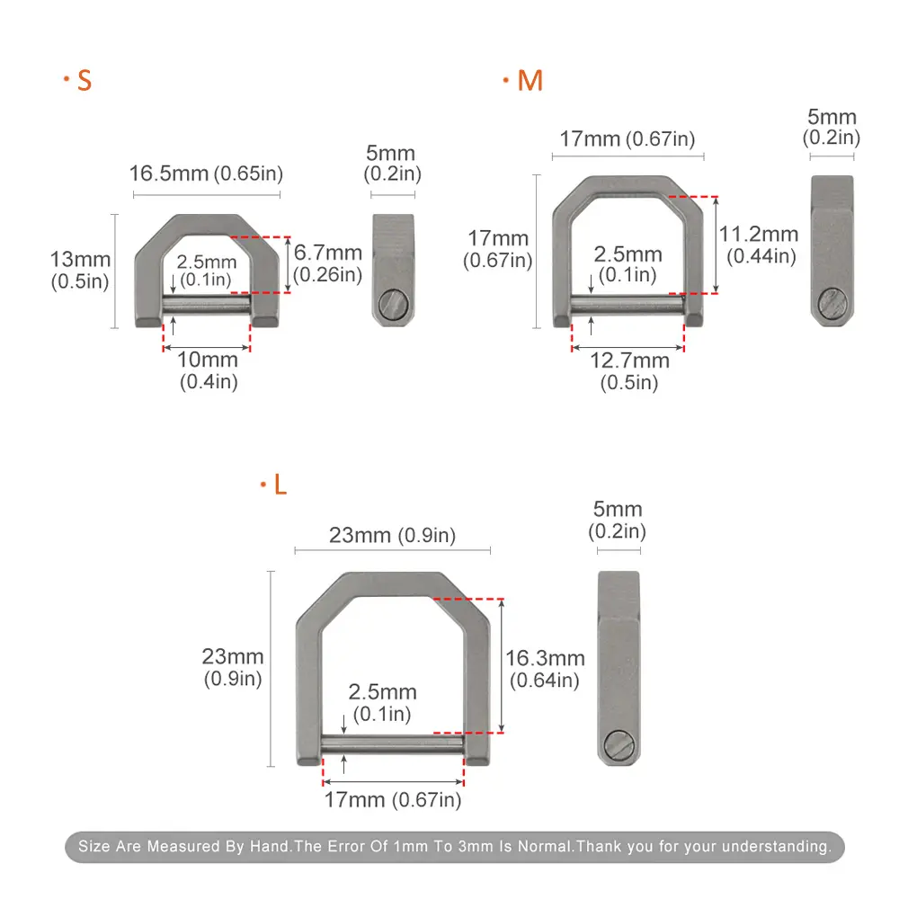 Wire Cutting Titanium Alloy D Shape Buckle Keychain Accessories Horseshoe Buckle Outdoor EDC Tool