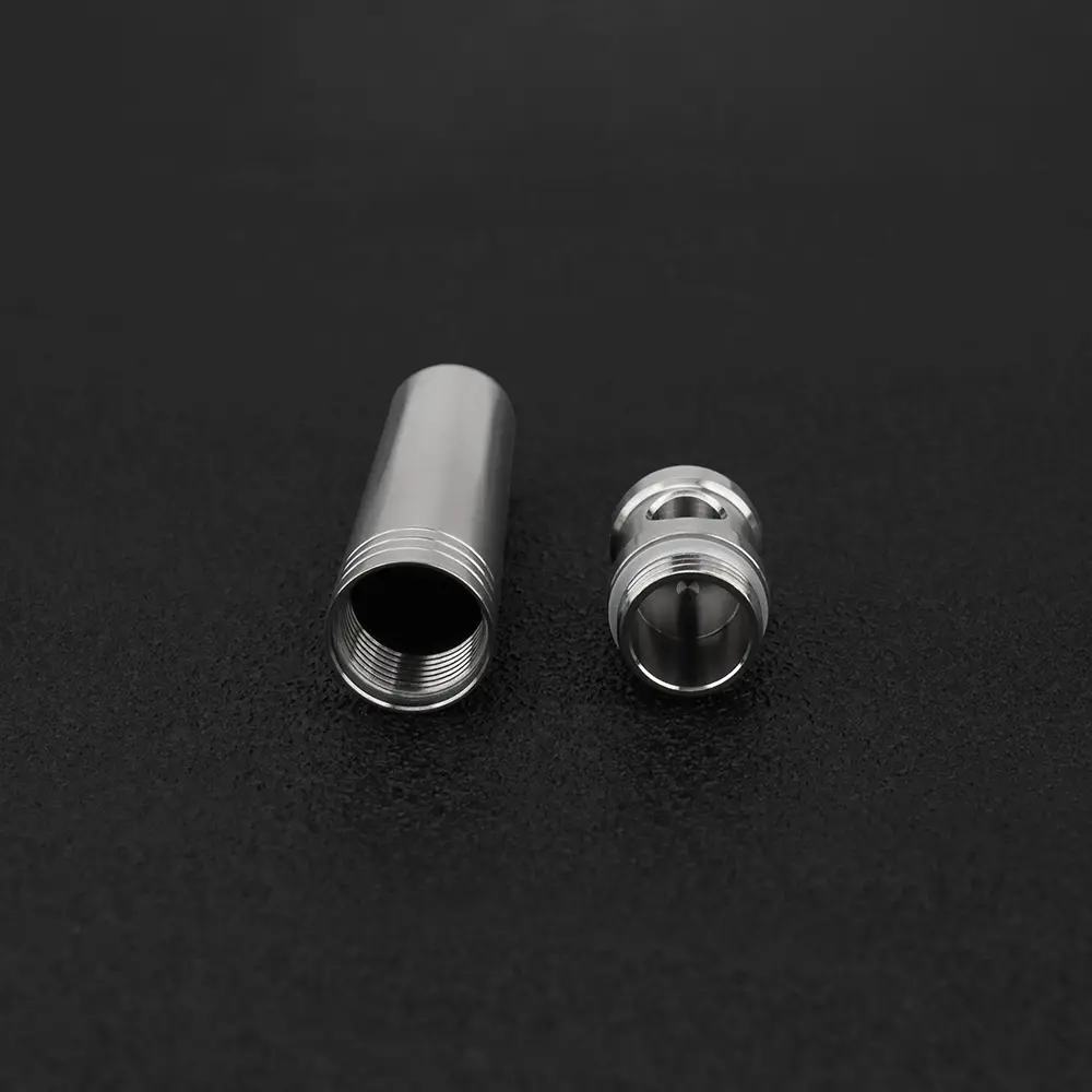 1pc Titanium Alloy Storage Bottle Waterproof Canister Outdoor Tool EDC Pill Samll Bottle Keyring