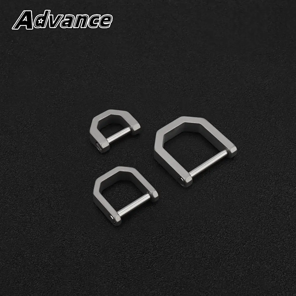 Wire Cutting Titanium Alloy D Shape Buckle Keychain Accessories Horseshoe Buckle Outdoor EDC Tool