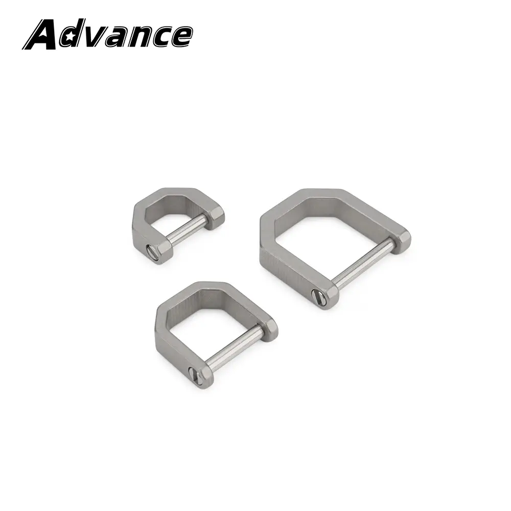 Wire Cutting Titanium Alloy D Shape Buckle Keychain Accessories Horseshoe Buckle Outdoor EDC Tool