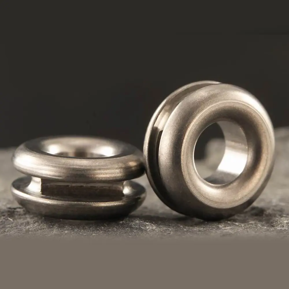 Very Small Titanium Alloy Mini Bead Bracelet Paracord Rope Bead Key Chain Ring Pendant