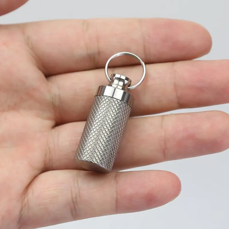 Small Portable Mini Titanium Alloy Seals Bottle Waterproof Canister Bottles Outdoor EDC Supplies