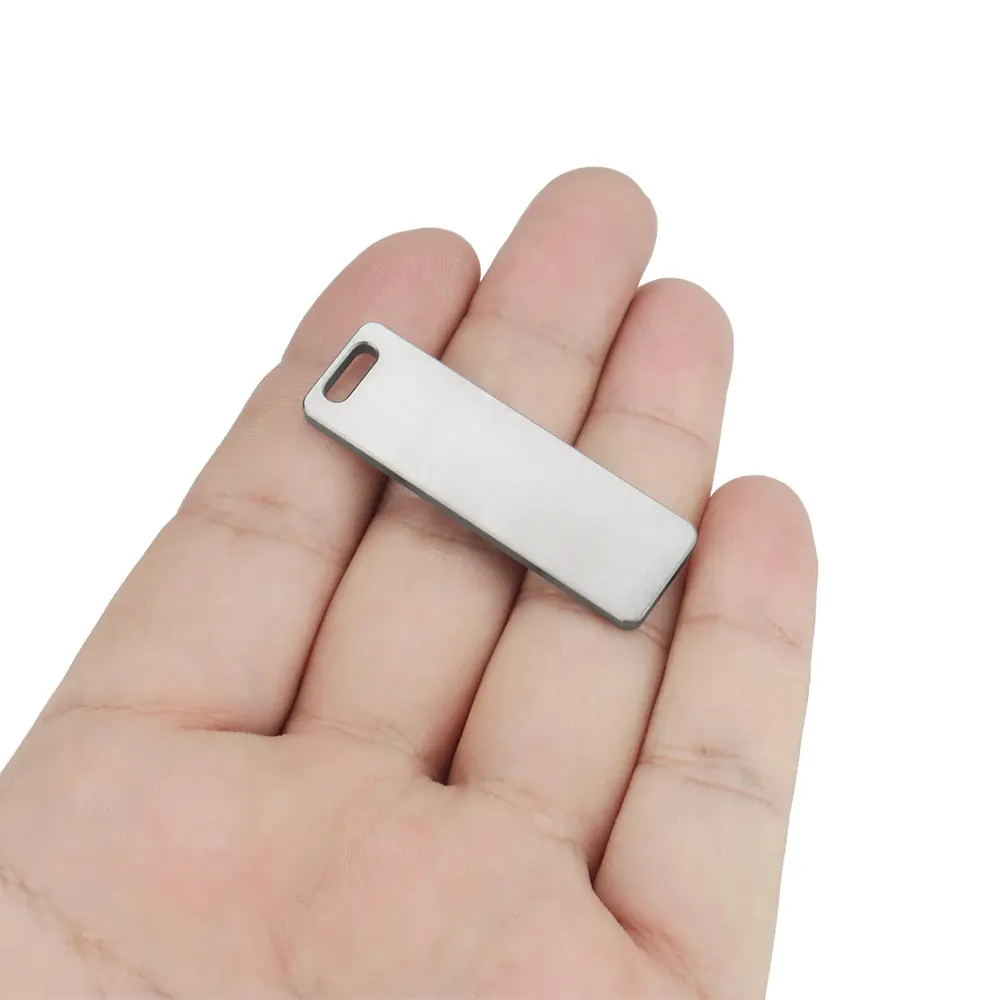1pc Titanium Alloy Blank Plate Keychain Pendant Titanium Keyring Outdoor Tool Accessories