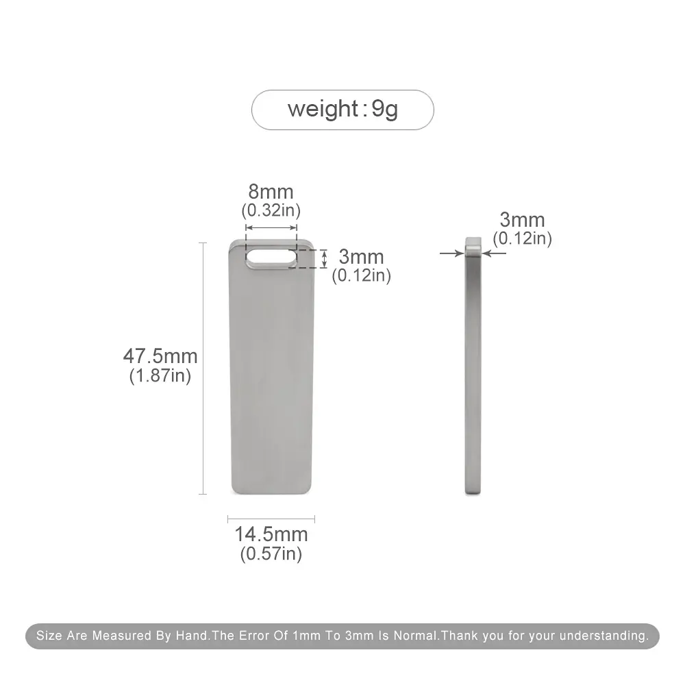 1pc Titanium Alloy Blank Plate Keychain Pendant Titanium Keyring Outdoor Tool Accessories