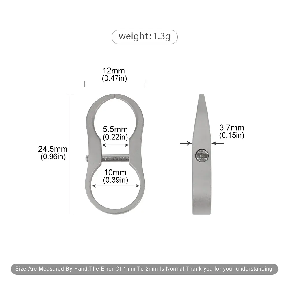Mini Titanium Alloy horseshoe Buckle Car Keychain Outdoor Tool EDC