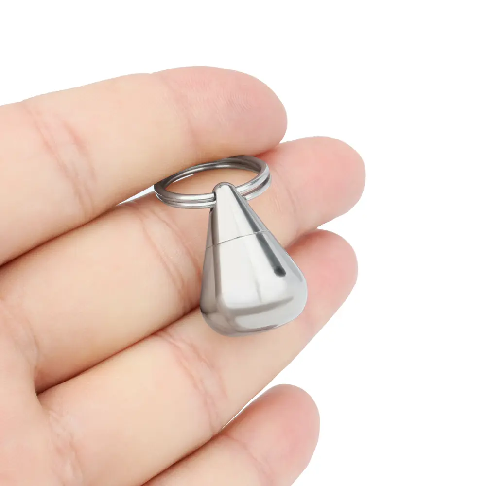 Mini Titanium Alloy Seal Bottle Waterproof Bottles Water Drop Shape Outdoor Camping EDC Tool Titanium Sealed
