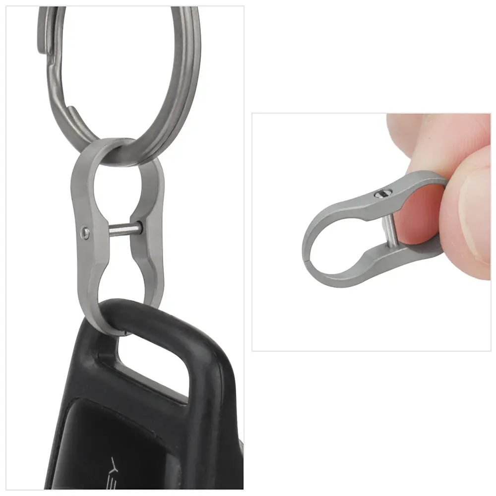 Mini Titanium Alloy horseshoe Buckle Car Keychain Outdoor Tool EDC