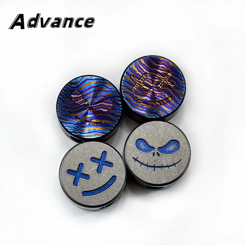 Titanium Alloy/Damascene Bead Expression Paracord Umbrella Rope Outdoor EDC Beads