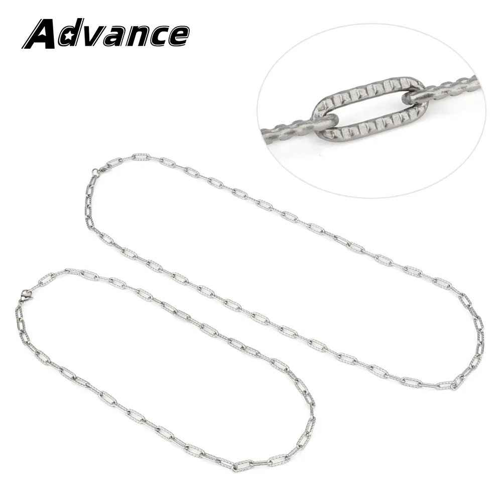Embossing Titanium Alloy Flat Chain Necklace Outdoor Multifunctional Tool Accessory Lightweight Portable
