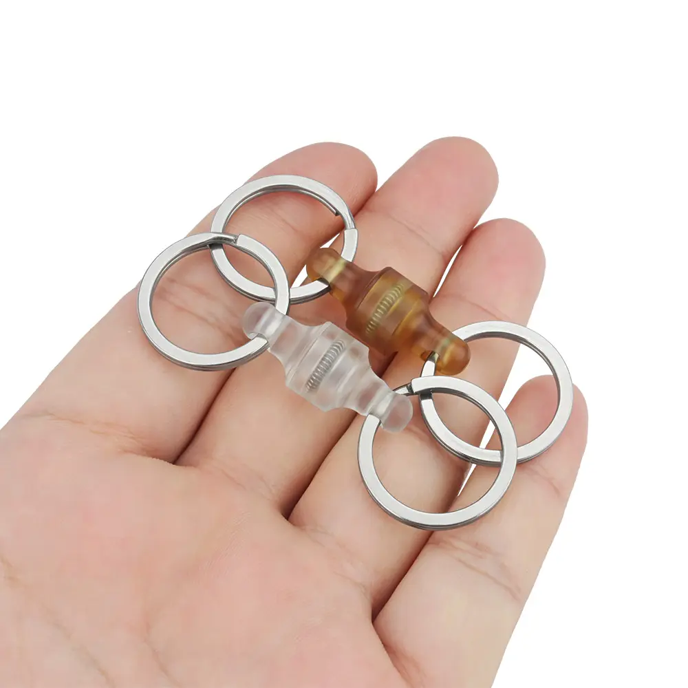 Transparent Plastic Keychain Buckle Resin Key Waist Ring Outdoor Tool EDC
