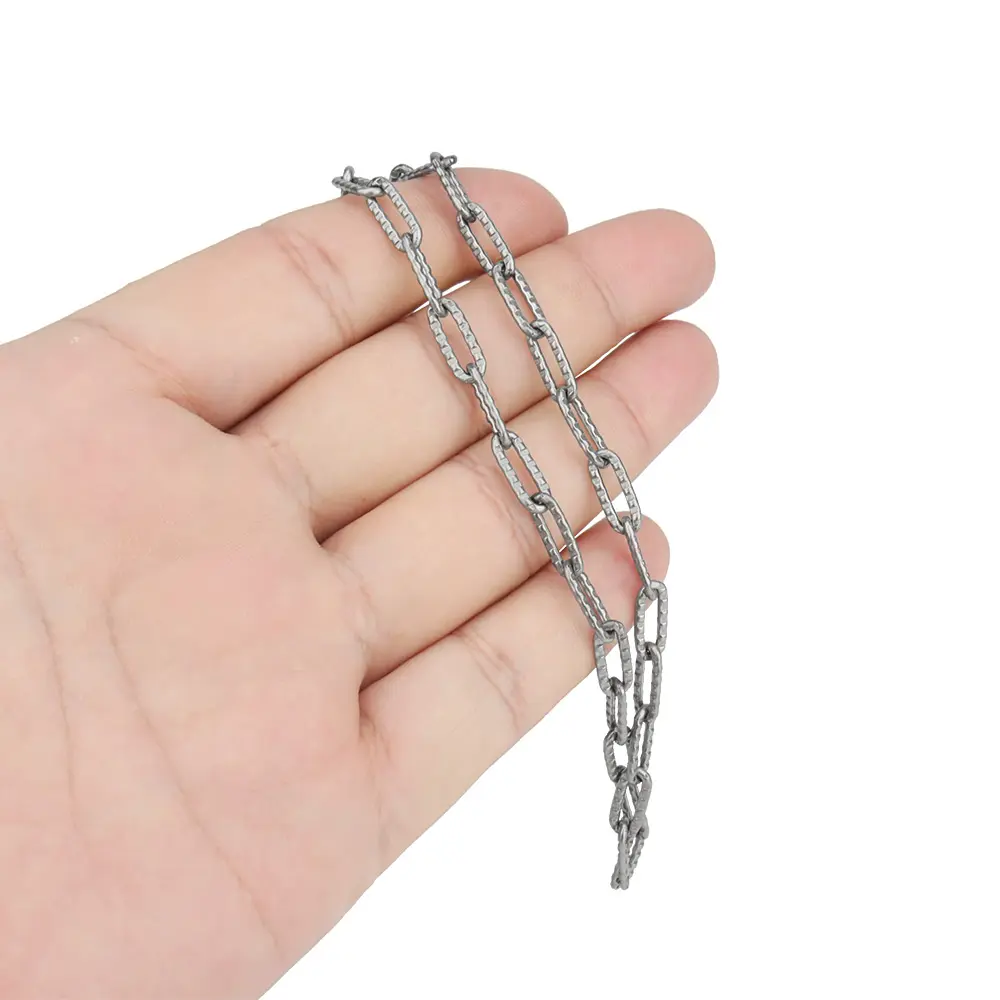 Embossing Titanium Alloy Flat Chain Necklace Outdoor Multifunctional Tool Accessory Lightweight Portable
