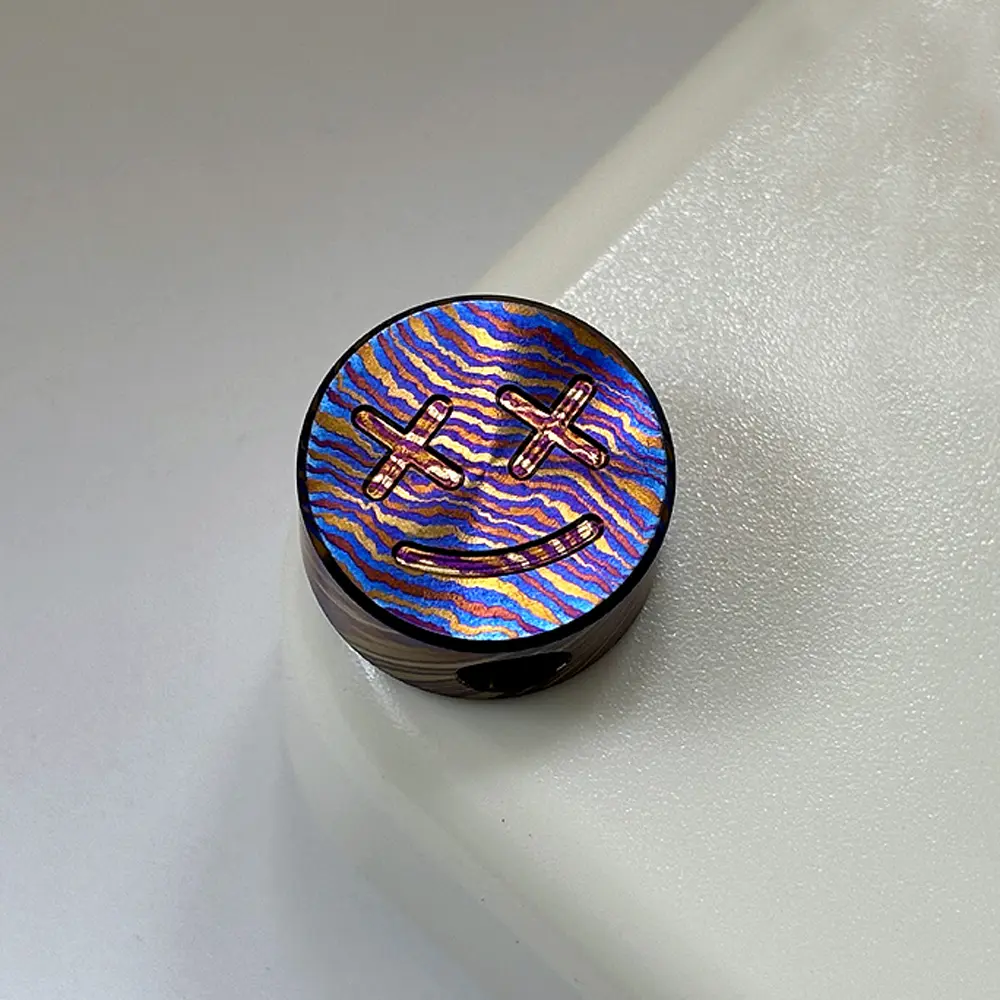 Titanium Alloy/Damascene Bead Expression Paracord Umbrella Rope Outdoor EDC Beads