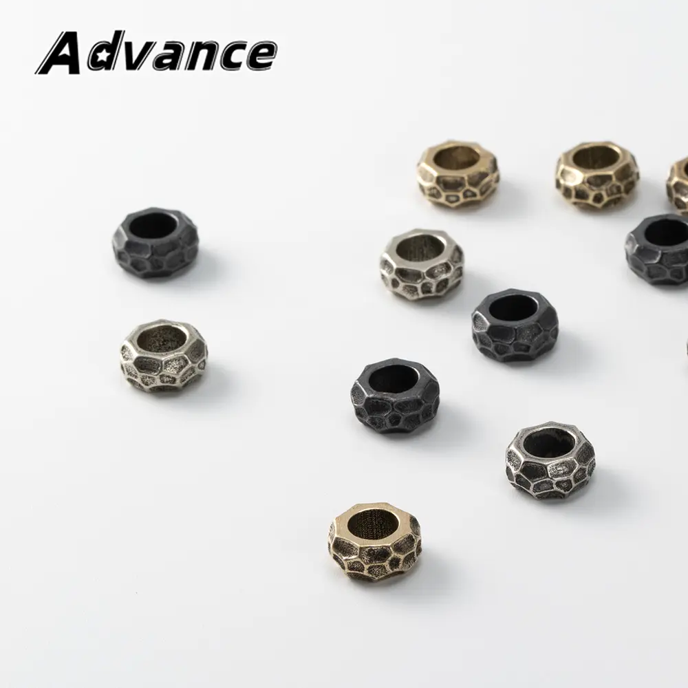 5pcs Hammer Pattern Small Bead Brass Paracord Rope Tail Pendant Keyring Accessories