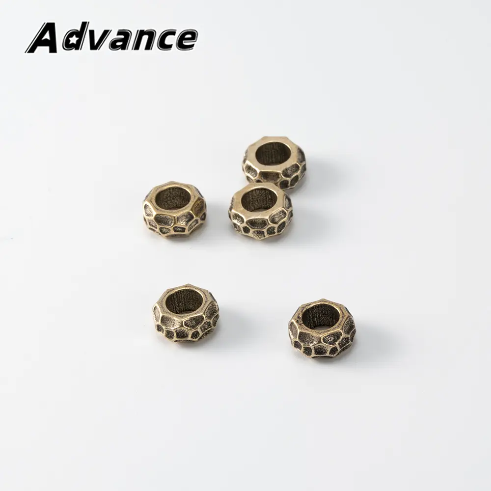 5pcs Hammer Pattern Small Bead Brass Paracord Rope Tail Pendant Keyring Accessories