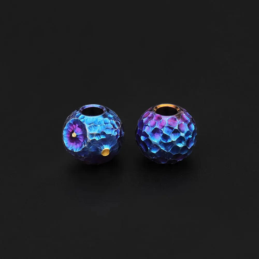 Handmade Craters Bead Paracord Accessories Titanium Knife Beads Ball Umbrella Rope Keychain Bracelet DIY Bead