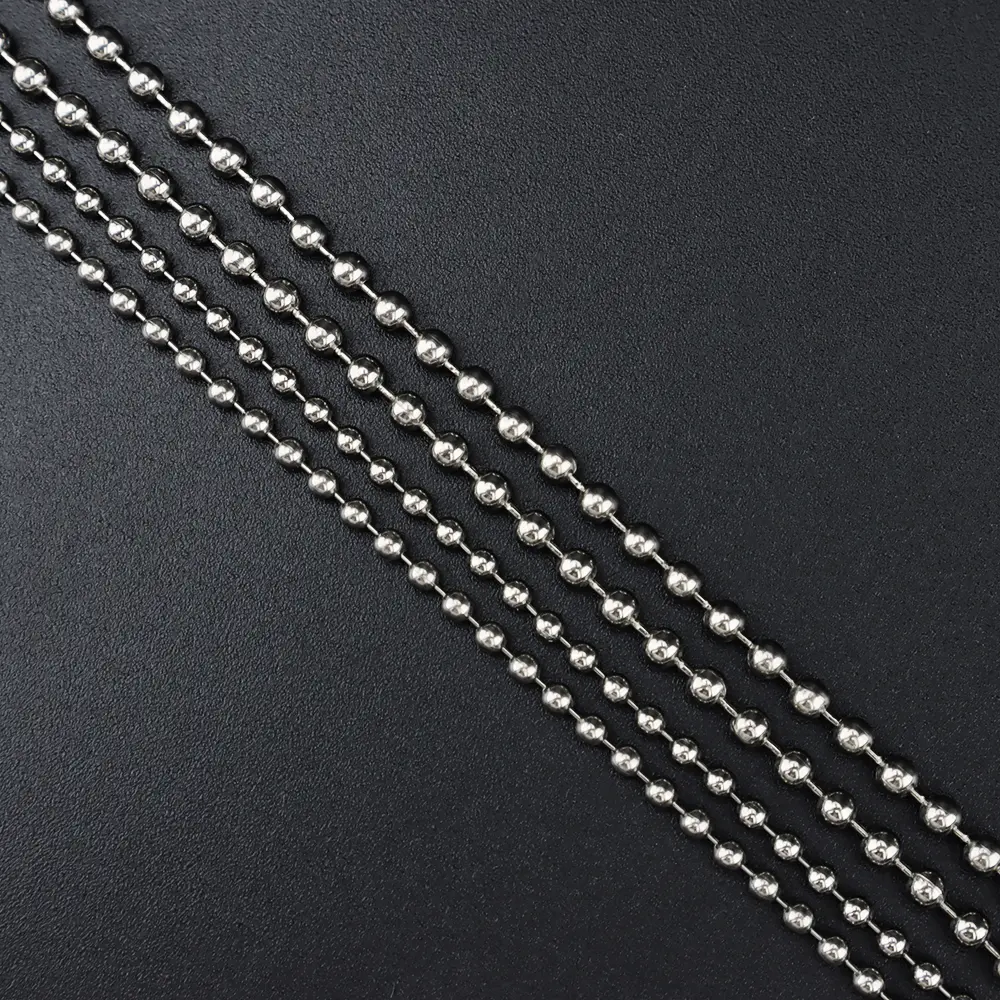 65cm Titanium Bead Chain Outdoor Light Keyring EDC Accessories DIY Key Chain Pendant