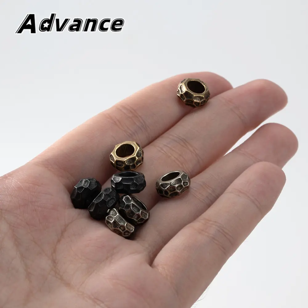 5pcs Hammer Pattern Small Bead Brass Paracord Rope Tail Pendant Keyring Accessories