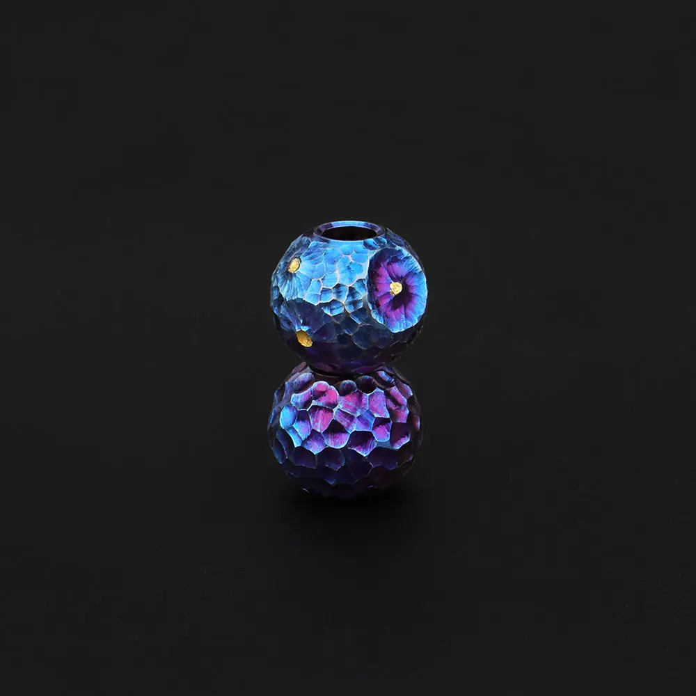 Handmade Craters Bead Paracord Accessories Titanium Knife Beads Ball Umbrella Rope Keychain Bracelet DIY Bead
