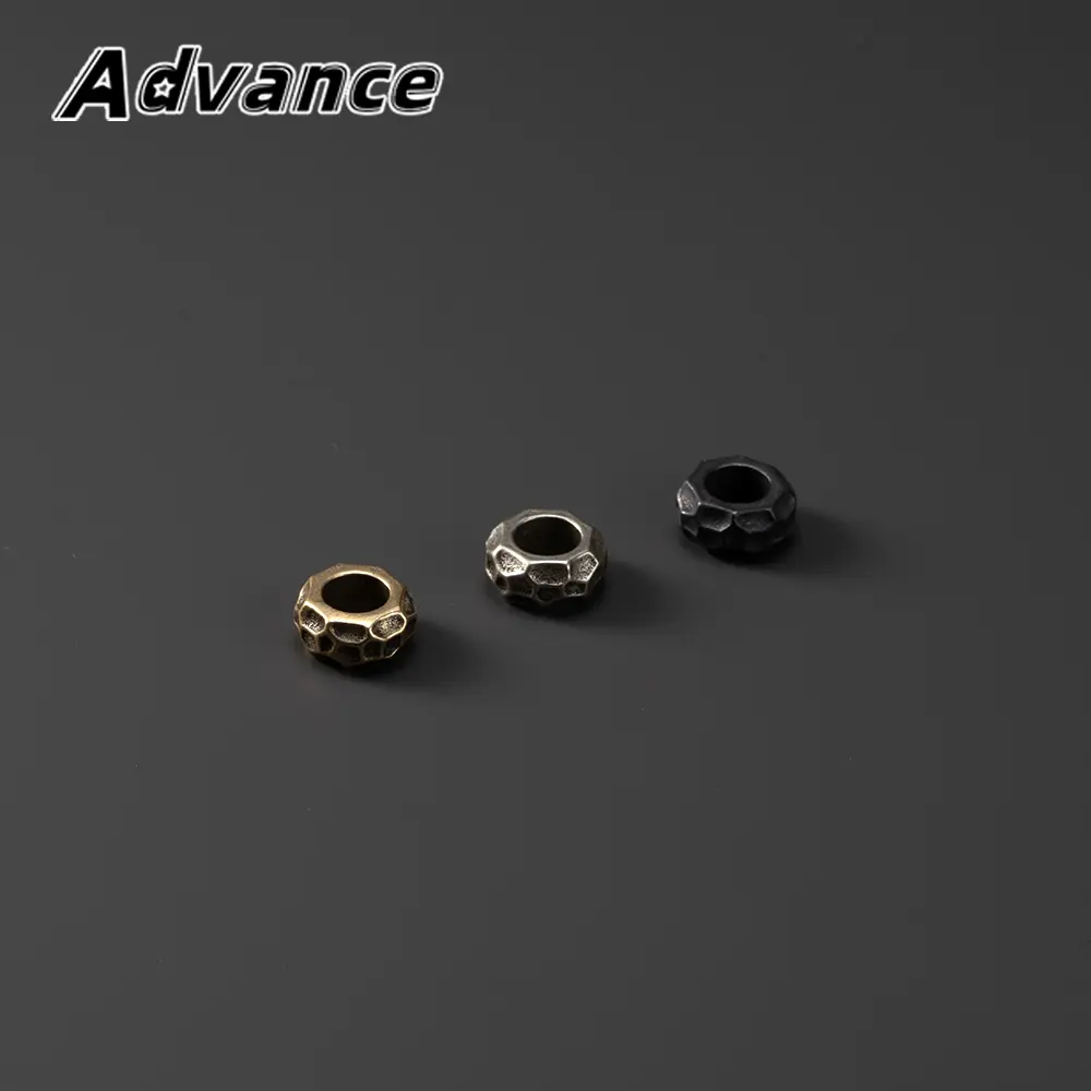 5pcs Hammer Pattern Small Bead Brass Paracord Rope Tail Pendant Keyring Accessories