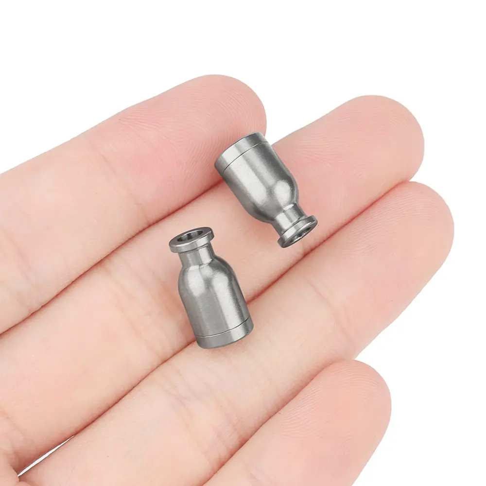 2pcs Titanium Alloy Lanyard Knife Bead Umbrella Rope Beads Personality Paracord Pendant Outdoor Bag Car Accessories