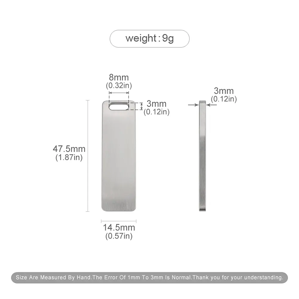 3pcs/5pcs Wholesale Titanium Alloy Blank Plate EDC Keychain Pendant Keyring Outdoor Tool Accessories
