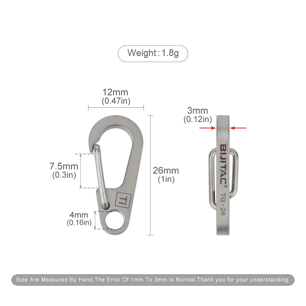 Small Titanium Alloy Keychain Belt Buckle Multi-function Car Key Chain Outdoor Tool Accessories EDC