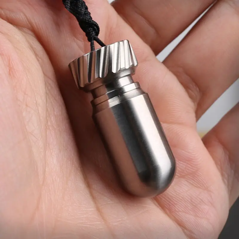Titanium Alloy Waterproof Canister Seal Bottle Mini EDC Bottle Outdoor Camping Tool No Magnetic Light Weight