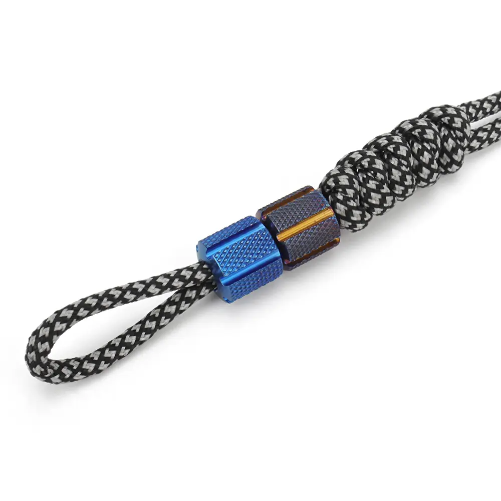Titanium Alloy Beads Tail Pendant Paracord Rope Bead DIY Pendant Keychain Outdoor Tool Accessories
