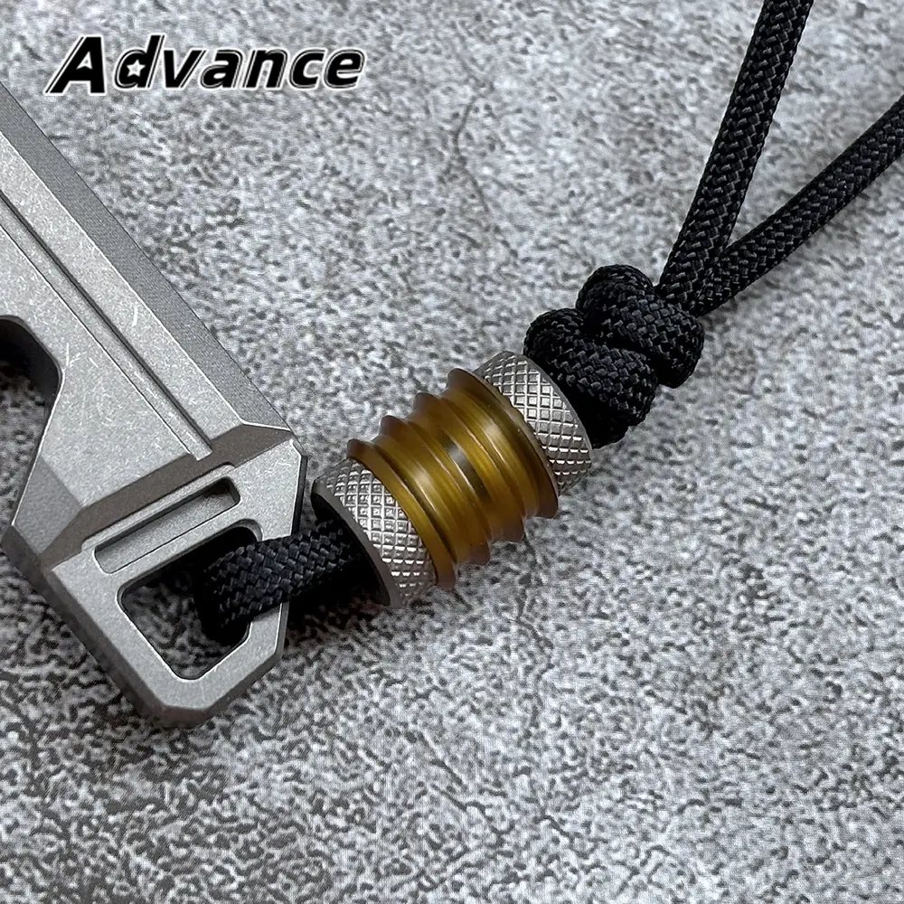 PEI/Titanium Alloy Paracord Bead Pendant Accessory Necklace Backpack Zip Head Rope Bead