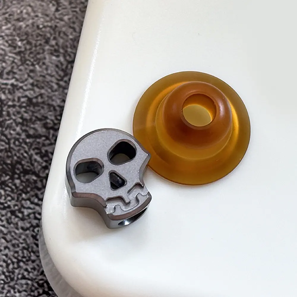 Punk Skull PEI/Titanium Alloy Beads DIY Pendant Paracord Bead Keychain Tool Accessories