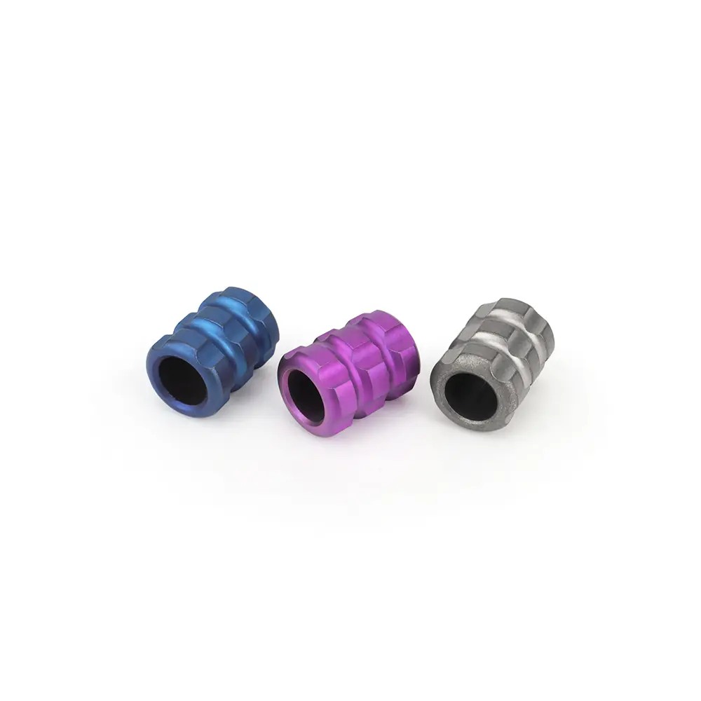 Flame Titanium Alloy Blue Knife Beads Titanium Camping Survival EDC Yellow Paracord Accessory