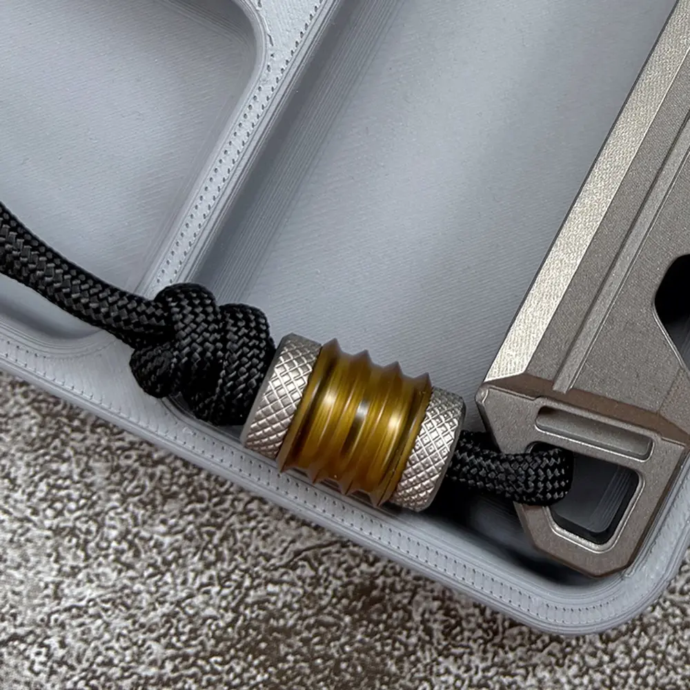 PEI/Titanium Alloy Paracord Bead Pendant Accessory Necklace Backpack Zip Head Rope Bead