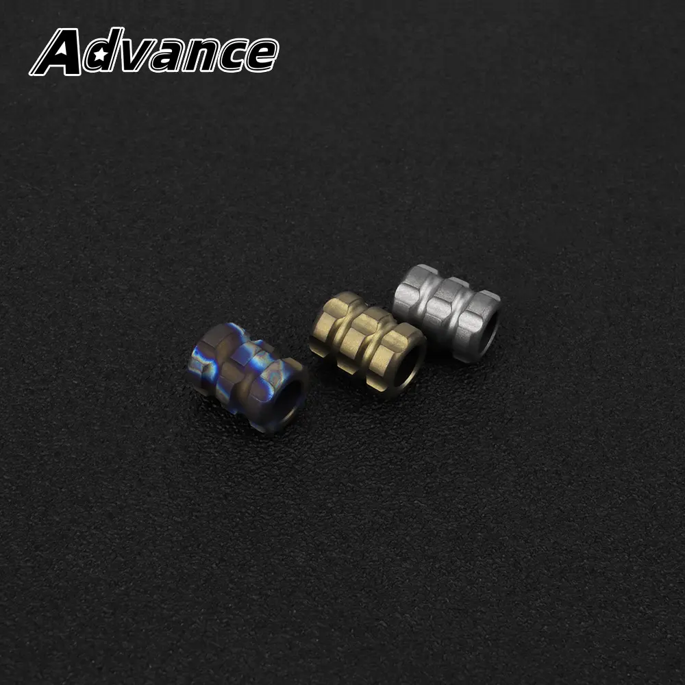 Flame Titanium Alloy Blue Knife Beads Titanium Camping Survival EDC Yellow Paracord Accessory