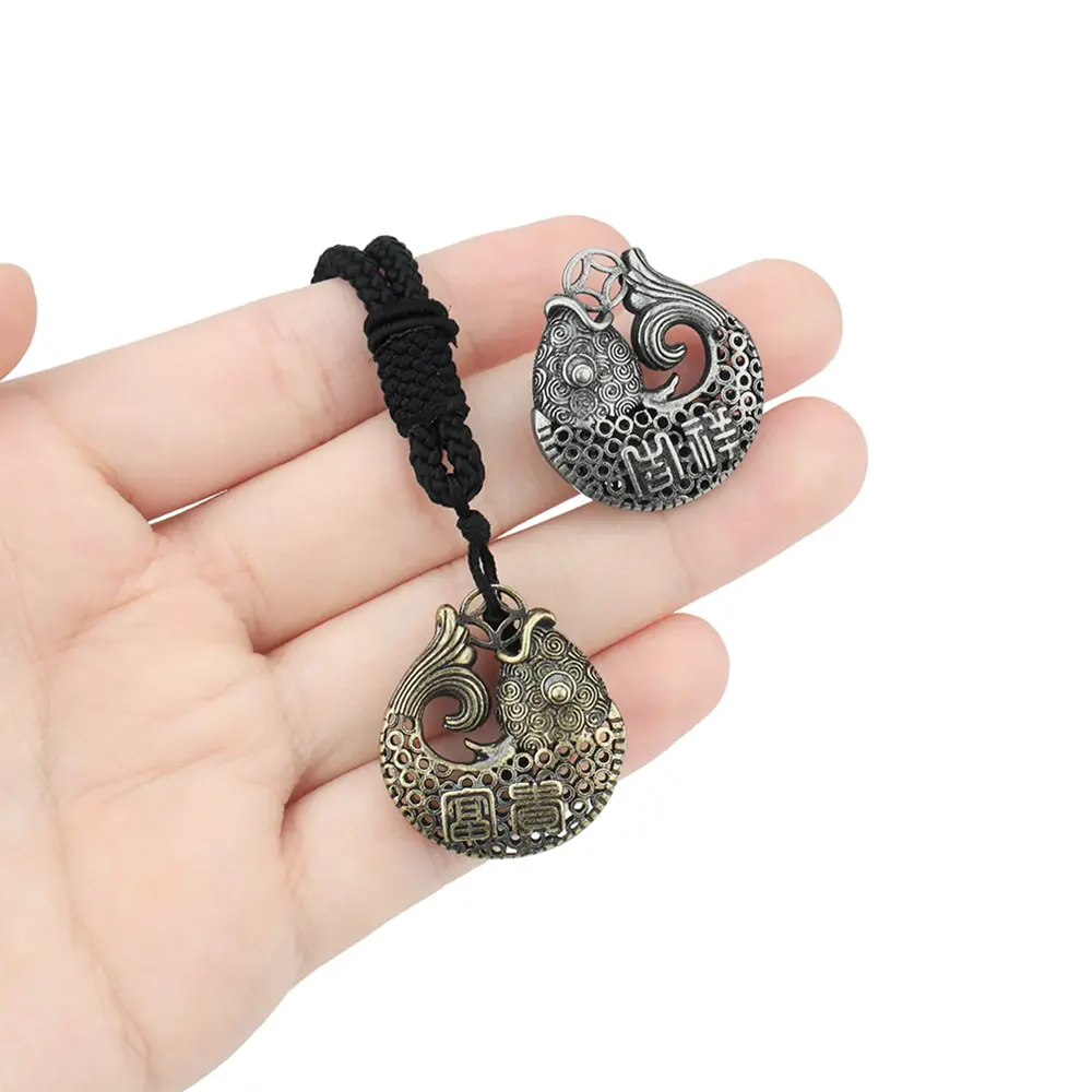 Accessories Brass Auspicious Koi Fish Fish Pendant DIY Paracord Rope Bead Hollow Out