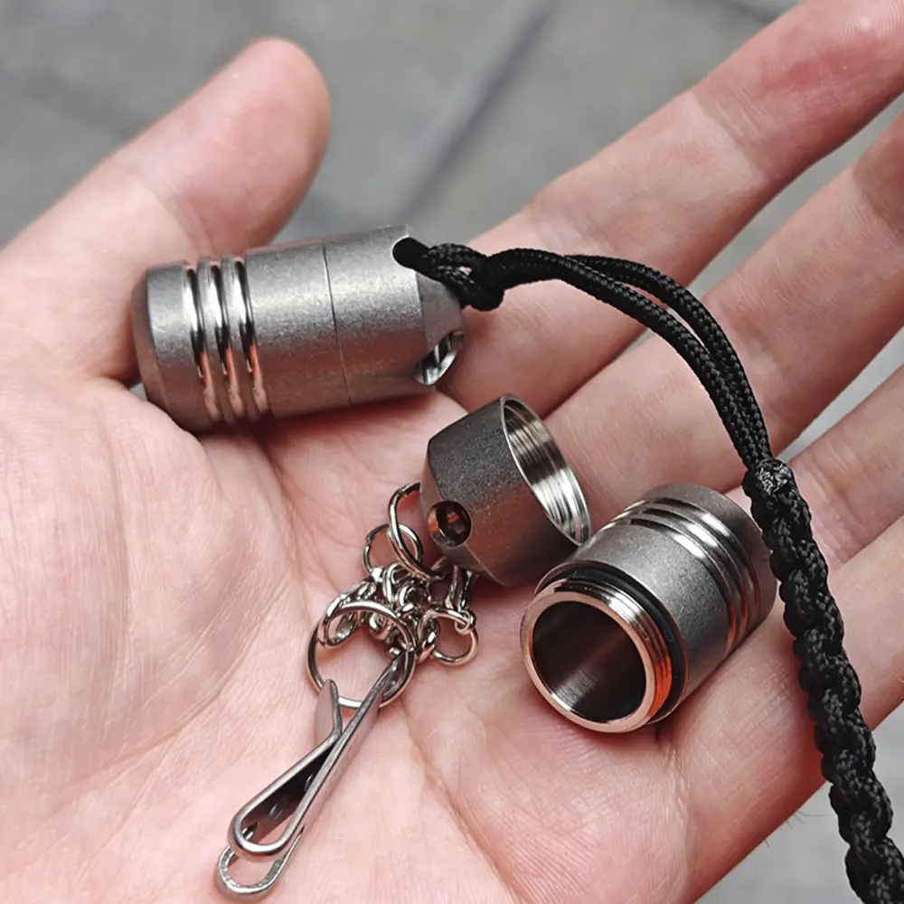 Titanium Alloy Mini Bottle Waterproof Seal Bottle Outdoor EDC Tool Portable Small Box